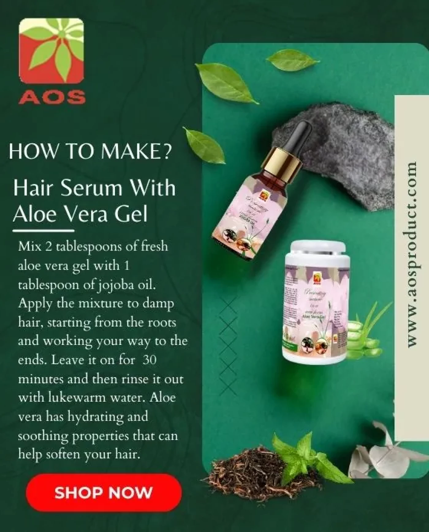 DIY Hair Serum with Aloe Vera Gel